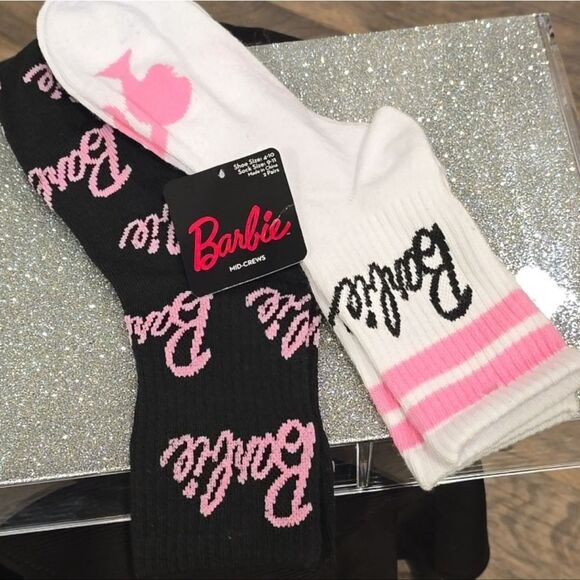 Barbie Signature Logo 2PK Crew Sock - Picture 5 of 8
